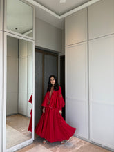 Load image into Gallery viewer, Red Peplum &amp; Cropped Skirt
