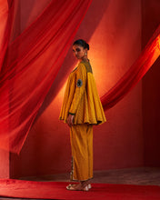 Load image into Gallery viewer, Mustard Peplum Top &amp; Slit Pants
