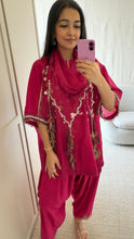 Load image into Gallery viewer, Pink Kaftan Kurta, Salwar &amp; Scarf
