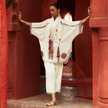 Load image into Gallery viewer, Ivory Short Kaftan Kurta, Salwar &amp; Scarf
