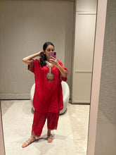 Load image into Gallery viewer, Red Ivory Kaftan Kurta &amp; Salwar
