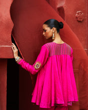 Load image into Gallery viewer, Pink Peplum Top &amp; Slit Pants
