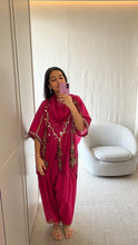 Load image into Gallery viewer, Pink Kaftan Kurta, Salwar &amp; Scarf
