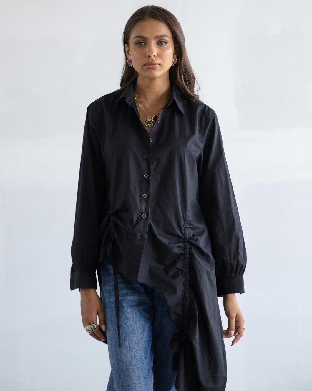 Black Drawstring Shirt