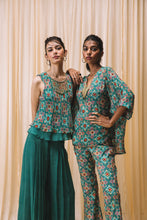 Load image into Gallery viewer, Teal - Layered Top + Pleated Pants
