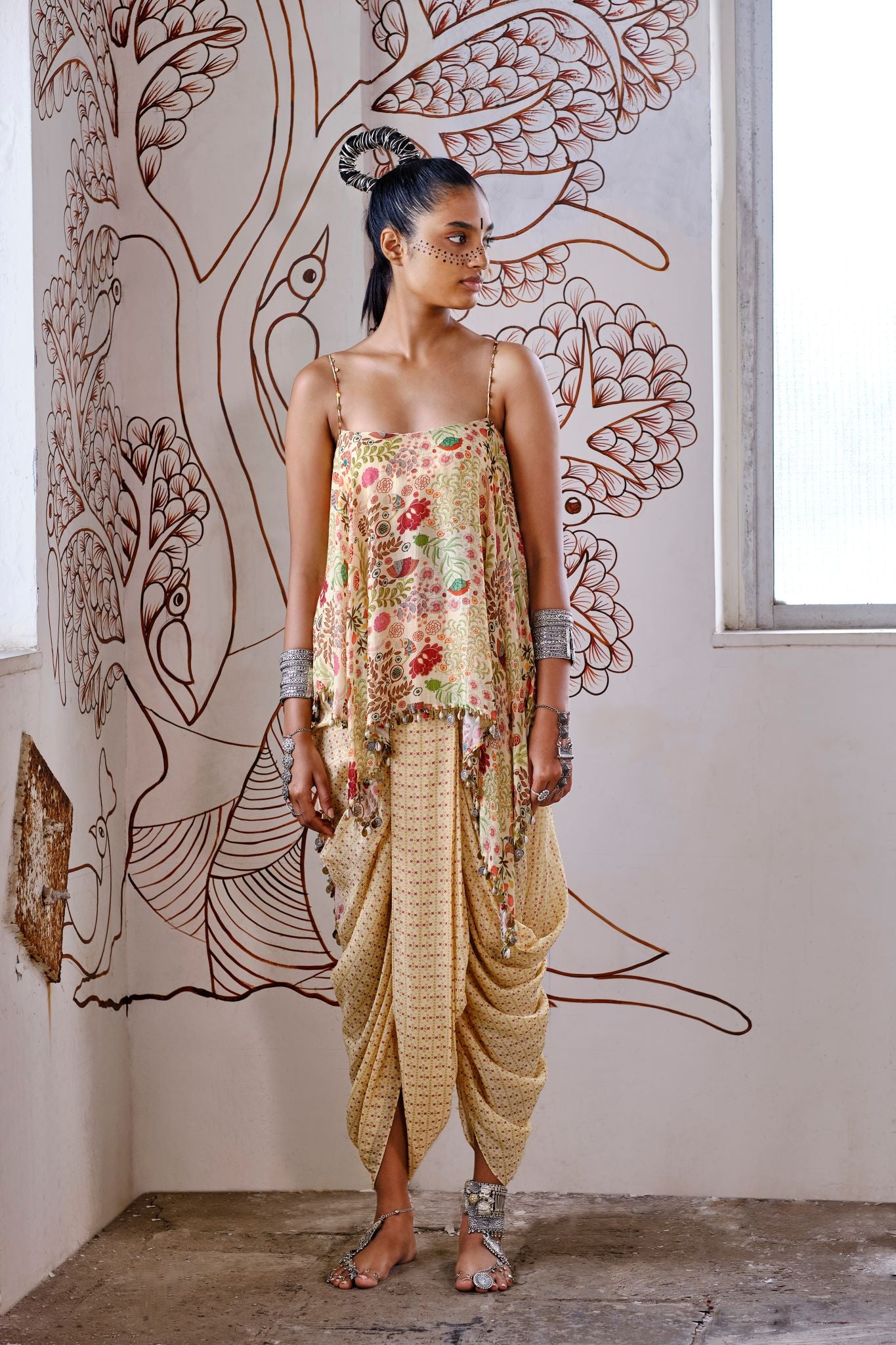 Buy Mint Green Printed Dhoti Pants Online - W for Woman